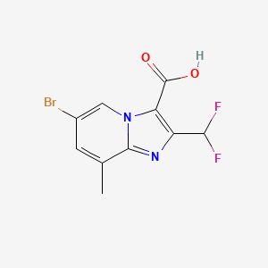 molecular formula C10H7BrF2N2O2 B2952299 6-Bromo-2-(difluoromethyl)-8-methylimidazo[1,2-a]pyridine-3-carboxylic acid CAS No. 2451256-46-3