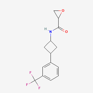 molecular formula C14H14F3NO2 B2952308 N-[3-[3-(Trifluoromethyl)phenyl]cyclobutyl]oxirane-2-carboxamide CAS No. 2418630-24-5