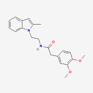 molecular formula C21H24N2O3 B2952313 2-(3,4-dimethoxyphenyl)-N-[2-(2-methylindol-1-yl)ethyl]acetamide CAS No. 689264-92-4