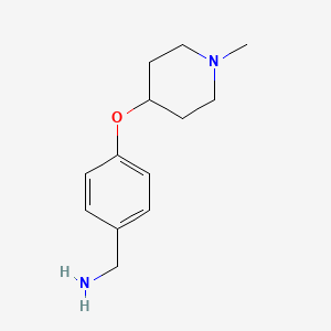 B2952318 (4-((1-Methylpiperidin-4-yl)oxy)phenyl)methanamine dihydrochloride CAS No. 937599-45-6