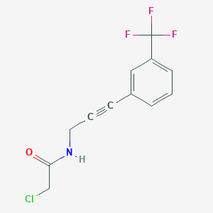 molecular formula C12H9ClF3NO B2952333 2-chloro-N-{3-[3-(trifluoromethyl)phenyl]prop-2-yn-1-yl}acetamide CAS No. 1334148-02-5