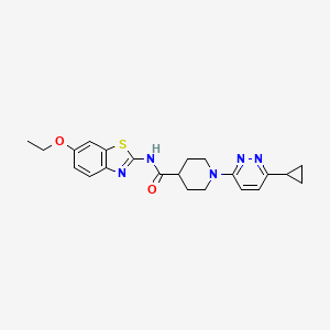 molecular formula C22H25N5O2S B2952337 1-(6-cyclopropylpyridazin-3-yl)-N-(6-ethoxybenzo[d]thiazol-2-yl)piperidine-4-carboxamide CAS No. 2309775-90-2