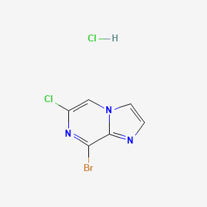 molecular formula C6H4BrCl2N3 B2952339 8-溴-6-氯咪唑并[1,2-a]哒嗪；盐酸盐 CAS No. 2580198-26-9