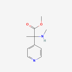 molecular formula C10H14N2O2 B2952341 Methyl 2-(methylamino)-2-(pyridin-4-yl)propanoate CAS No. 1182967-78-7