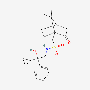 molecular formula C21H29NO4S B2952342 N-(2-cyclopropyl-2-hydroxy-2-phenylethyl)-1-(7,7-dimethyl-2-oxobicyclo[2.2.1]heptan-1-yl)methanesulfonamide CAS No. 2034540-24-2