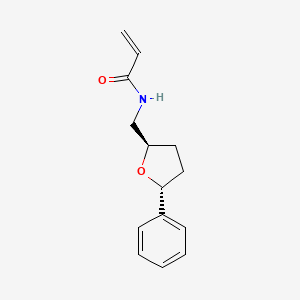 molecular formula C14H17NO2 B2952344 N-{[(2R,5R)-5-phenyloxolan-2-yl]methyl}prop-2-enamide CAS No. 2094000-27-6