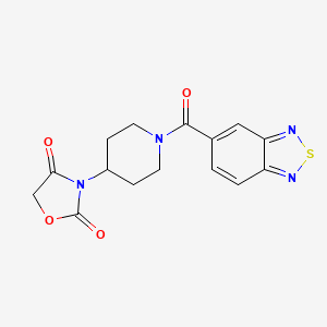 molecular formula C15H14N4O4S B2952351 3-(1-(Benzo[c][1,2,5]thiadiazole-5-carbonyl)piperidin-4-yl)oxazolidine-2,4-dione CAS No. 2034494-01-2