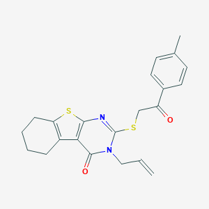 molecular formula C22H22N2O2S2 B295236 3-allyl-2-{[2-(4-methylphenyl)-2-oxoethyl]sulfanyl}-5,6,7,8-tetrahydro[1]benzothieno[2,3-d]pyrimidin-4(3H)-one 