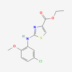 molecular formula C13H13ClN2O3S B2952366 Ethyl 4-((5-chloro-2-methoxyphenyl)amino)-3,5-thiazolecarboxylate CAS No. 497083-37-1