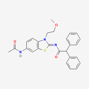 (Z)-N-(6-acetamido-3-(2-methoxyethyl)benzo[d]thiazol-2(3H)-ylidene)-2,2-diphenylacetamide