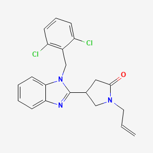 molecular formula C21H19Cl2N3O B2952373 1-allyl-4-(1-(2,6-dichlorobenzyl)-1H-benzo[d]imidazol-2-yl)pyrrolidin-2-one CAS No. 876887-88-6