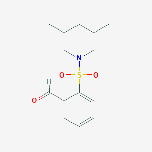 molecular formula C14H19NO3S B2952382 2-(3,5-Dimethylpiperidin-1-yl)sulfonylbenzaldehyde CAS No. 1252529-41-1