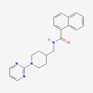 molecular formula C21H22N4O B2952384 N-((1-(pyrimidin-2-yl)piperidin-4-yl)methyl)-1-naphthamide CAS No. 1235096-80-6