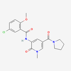 5-chloro-2-methoxy-N-(1-methyl-2-oxo-5-(pyrrolidine-1-carbonyl)-1,2-dihydropyridin-3-yl)benzamide