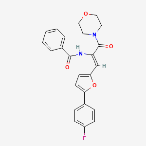 molecular formula C24H21FN2O4 B2952403 (Z)-N-(1-(5-(4-fluorophenyl)furan-2-yl)-3-morpholino-3-oxoprop-1-en-2-yl)benzamide CAS No. 301312-65-2