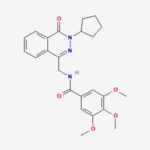 molecular formula C24H27N3O5 B2952417 N-((3-cyclopentyl-4-oxo-3,4-dihydrophthalazin-1-yl)methyl)-3,4,5-trimethoxybenzamide CAS No. 1421468-44-1