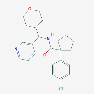 1-(4-chlorophenyl)-N-(pyridin-3-yl(tetrahydro-2H-pyran-4-yl)methyl)cyclopentanecarboxamide