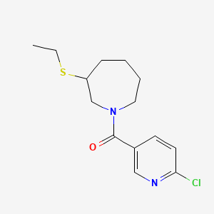 molecular formula C14H19ClN2OS B2952430 (6-Chloropyridin-3-yl)-(3-ethylsulfanylazepan-1-yl)methanone CAS No. 1385371-00-5