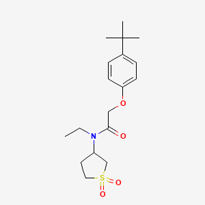 molecular formula C18H27NO4S B2952433 2-(4-tert-butylphenoxy)-N-(1,1-dioxo-1lambda6-thiolan-3-yl)-N-ethylacetamide CAS No. 874787-56-1