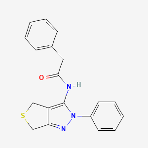 molecular formula C19H17N3OS B2952453 2-phenyl-N-(2-phenyl-4,6-dihydrothieno[3,4-c]pyrazol-3-yl)acetamide CAS No. 361168-34-5