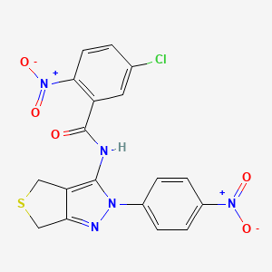 molecular formula C18H12ClN5O5S B2952457 5-chloro-2-nitro-N-(2-(4-nitrophenyl)-4,6-dihydro-2H-thieno[3,4-c]pyrazol-3-yl)benzamide CAS No. 396721-71-4