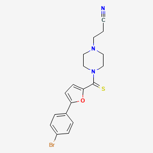 3-(4-(5-(4-Bromophenyl)furan-2-carbonothioyl)piperazin-1-yl)propanenitrile