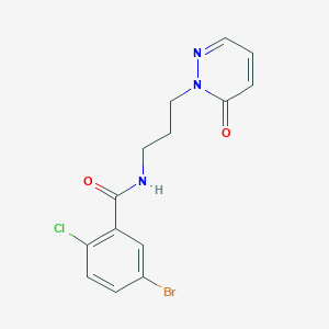 molecular formula C14H13BrClN3O2 B2952469 5-bromo-2-chloro-N-(3-(6-oxopyridazin-1(6H)-yl)propyl)benzamide CAS No. 1203200-48-9