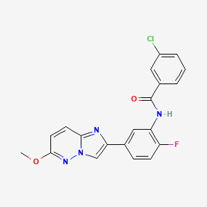 molecular formula C20H14ClFN4O2 B2952471 3-chloro-N-(2-fluoro-5-(6-methoxyimidazo[1,2-b]pyridazin-2-yl)phenyl)benzamide CAS No. 953172-12-8