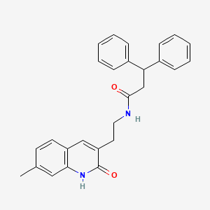 N-(2-(7-methyl-2-oxo-1,2-dihydroquinolin-3-yl)ethyl)-3,3-diphenylpropanamide