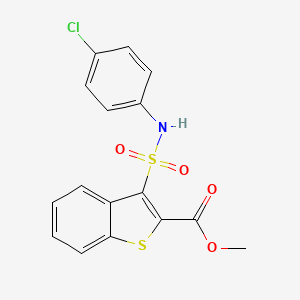 molecular formula C16H12ClNO4S2 B2952477 Methyl 3-[(4-chlorophenyl)sulfamoyl]-1-benzothiophene-2-carboxylate CAS No. 932354-66-0