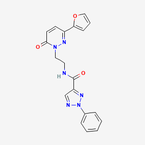 molecular formula C19H16N6O3 B2952478 N-(2-(3-(furan-2-yl)-6-oxopyridazin-1(6H)-yl)ethyl)-2-phenyl-2H-1,2,3-triazole-4-carboxamide CAS No. 1219902-34-7