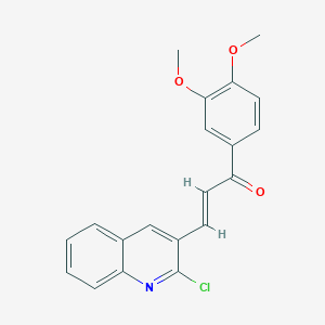 molecular formula C20H16ClNO3 B2952483 (E)-3-(2-chloroquinolin-3-yl)-1-(3,4-dimethoxyphenyl)prop-2-en-1-one CAS No. 1161836-83-4