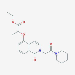 molecular formula C21H26N2O5 B2952485 Ethyl 2-[1-oxo-2-(2-oxo-2-piperidin-1-ylethyl)isoquinolin-5-yl]oxypropanoate CAS No. 868224-27-5