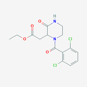 Ethyl 2-[1-(2,6-dichlorobenzoyl)-3-oxo-2-piperazinyl]acetate