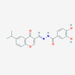 3,4-Dihydroxy-N'-{[4-oxo-6-(propan-2-yl)-4H-chromen-3-yl]methylidene}benzohydrazide