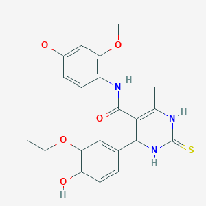 molecular formula C22H25N3O5S B295250 N-(2,4-dimethoxyphenyl)-4-(3-ethoxy-4-hydroxyphenyl)-6-methyl-2-thioxo-1,2,3,4-tetrahydropyrimidine-5-carboxamide 