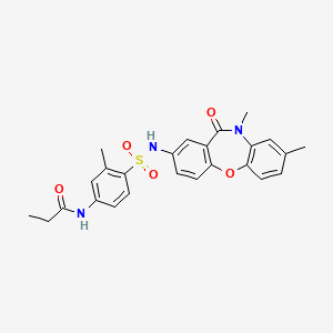 N-(4-(N-(8,10-dimethyl-11-oxo-10,11-dihydrodibenzo[b,f][1,4]oxazepin-2-yl)sulfamoyl)-3-methylphenyl)propionamide