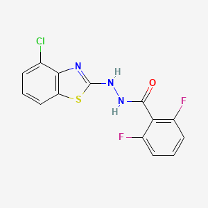 molecular formula C14H8ClF2N3OS B2952520 N'-(4-chloro-1,3-benzothiazol-2-yl)-2,6-difluorobenzohydrazide CAS No. 851979-34-5