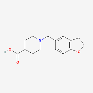 molecular formula C15H19NO3 B2952527 1-(2,3-Dihydro-1-benzofuran-5-ylmethyl)-4-piperidinecarboxylic acid CAS No. 887440-34-8