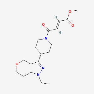 Methyl (E)-4-[4-(1-ethyl-6,7-dihydro-4H-pyrano[4,3-c]pyrazol-3-yl)piperidin-1-yl]-4-oxobut-2-enoate