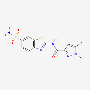 1,5-dimethyl-N-(6-sulfamoylbenzo[d]thiazol-2-yl)-1H-pyrazole-3-carboxamide