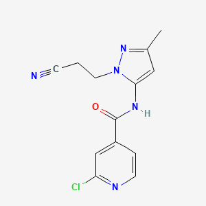 molecular formula C13H12ClN5O B2952551 2-chloro-N-[1-(2-cyanoethyl)-3-methyl-1H-pyrazol-5-yl]pyridine-4-carboxamide CAS No. 1241119-92-5