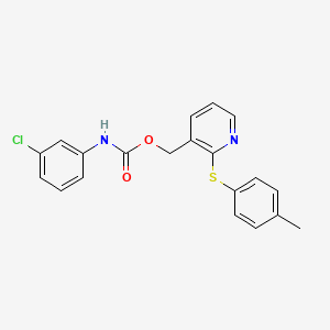 molecular formula C20H17ClN2O2S B2952554 [2-(4-methylphenyl)sulfanylpyridin-3-yl]methyl N-(3-chlorophenyl)carbamate CAS No. 478031-16-2
