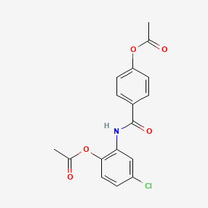 molecular formula C17H14ClNO5 B2952556 4-((2-乙酰氧基-5-氯苯基)氨基甲酰基)苯基乙酸酯 CAS No. 312746-89-7