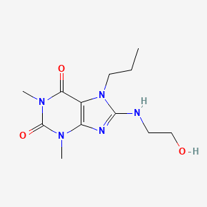 molecular formula C12H19N5O3 B2952560 8-(2-Hydroxyethylamino)-1,3-dimethyl-7-propylpurine-2,6-dione CAS No. 371208-16-1