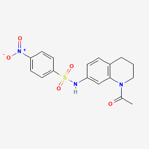 molecular formula C17H17N3O5S B2952561 N-(1-acetyl-3,4-dihydro-2H-quinolin-7-yl)-4-nitrobenzenesulfonamide CAS No. 898465-51-5