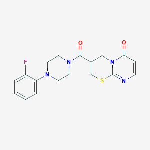 molecular formula C18H19FN4O2S B2952564 3-(4-(2-fluorophenyl)piperazine-1-carbonyl)-3,4-dihydropyrimido[2,1-b][1,3]thiazin-6(2H)-one CAS No. 1396846-03-9