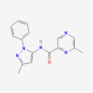 molecular formula C16H15N5O B2952571 6-Methyl-N-(5-methyl-2-phenylpyrazol-3-yl)pyrazine-2-carboxamide CAS No. 2415491-68-6
