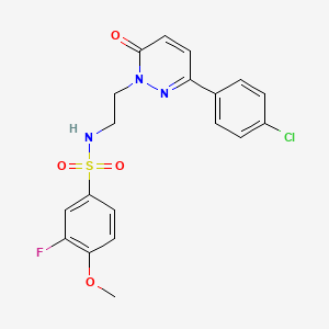 molecular formula C19H17ClFN3O4S B2952574 N-(2-(3-(4-chlorophenyl)-6-oxopyridazin-1(6H)-yl)ethyl)-3-fluoro-4-methoxybenzenesulfonamide CAS No. 921513-34-0