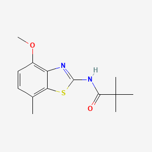 molecular formula C14H18N2O2S B2952578 N-(4-methoxy-7-methylbenzo[d]thiazol-2-yl)pivalamide CAS No. 868230-83-5